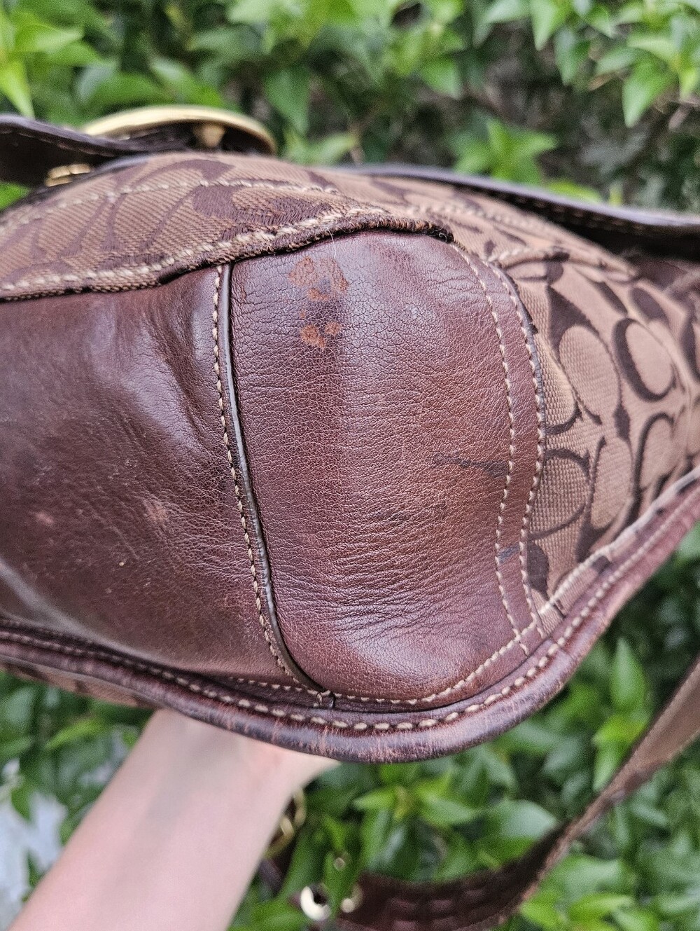 Coach Bleecker 11434 Chocolate Brown Signature Leather Flap Shoulder Bag Y2K - Picture 7 of 13